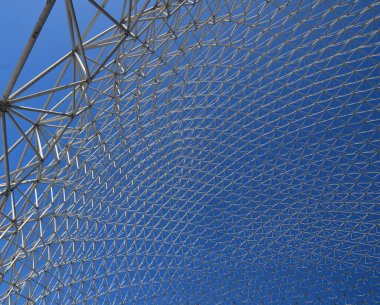 MONTREAL-CANADA FEB. 08 2017: Biyosfer Montreal 'de çevreye adanmış bir müzedir. 1967 Dünya Fuarı için ABD 'nin eski pavyonunda bulunan Parc Jean-Drapeau, Expo 67.