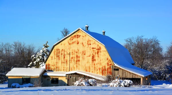 Huis Het Dorp Winter — Stockfoto