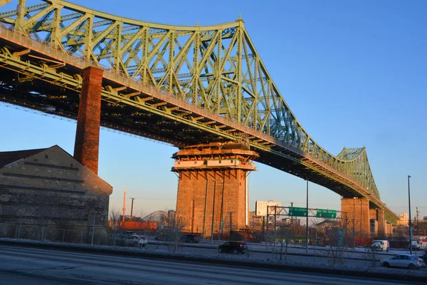 Montreal Canada 2019 Ponte Jacques Cartier Uma Ponte Cantilever Treliça — Fotografia de Stock