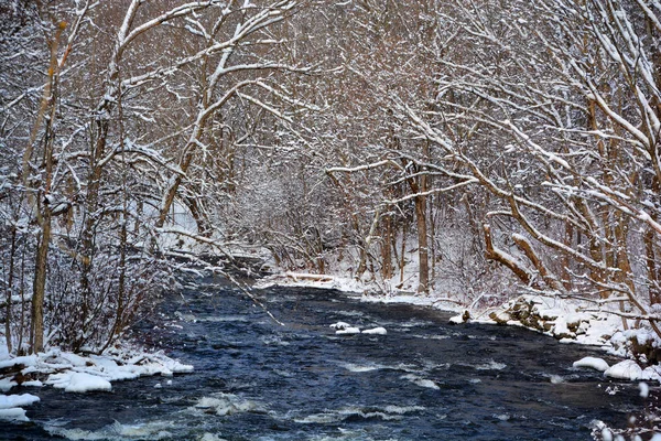 Schneelandschaft Zur Winterzeit — Stockfoto