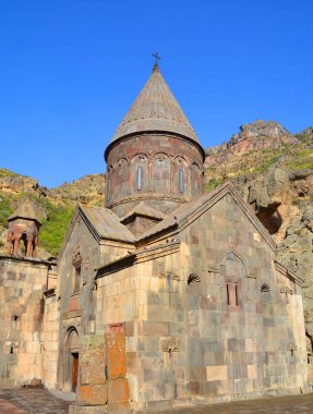 KOTAYK ARMENIA 09: 19: Geghard, Ermenistan 'ın Kotayk ilindeki bir ortaçağ manastırıdır. UNESCO 'nun Dünya Mirasları Listesi.