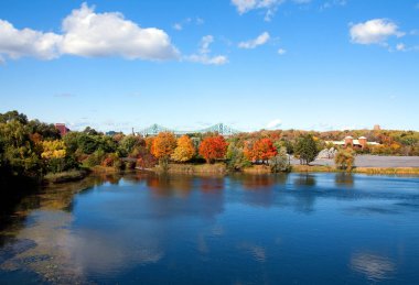 Montreal, Kanada 'da güzel bir sonbahar parkı