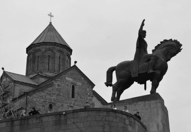 Tbilisi, Gürcistan - 18 Ağustos 2016: Old Town Georgia.Tbilisi başkenti başkenti ve en büyük şehir Geogia 1,5 milyon kişi nüfusa sahip olduğunu