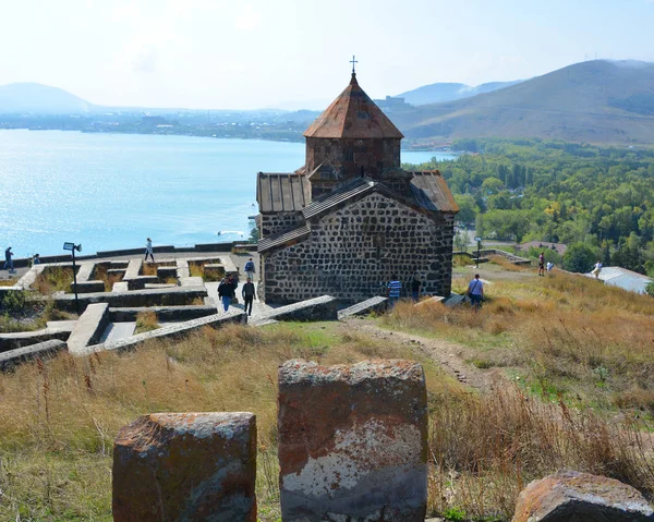 Sevan Armenia 2019 Sevanavank Klášterní Komplex Ležící Poloostrově Severozápadním Břehu — Stock fotografie