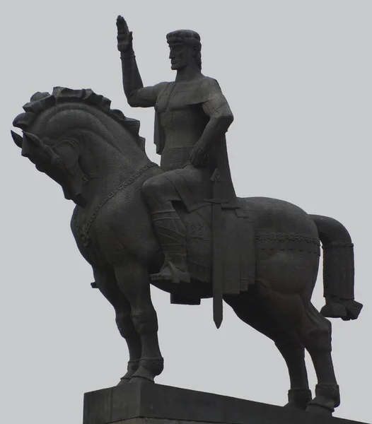 Statue Eines Kriegers Pferd Georgien — Stockfoto