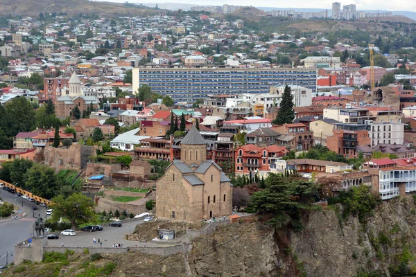 View City Observation Deck Capital Georgia Tbilisi Old City Kura — Stock Photo, Image