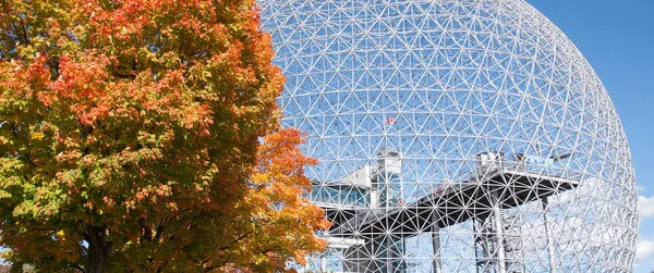 Montreal Quebec Canada 2010 Otoño Cúpula Geodésica Llamada Biosfera Montreal — Foto de Stock