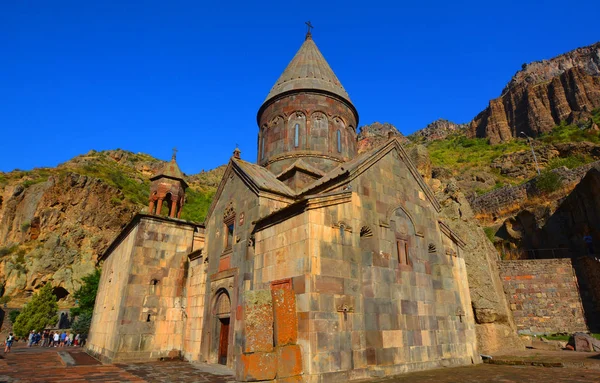 Kotayk Armenia Geghard Mosteiro Medieval Província Kotayk Armênia Esculpido Montanha — Fotografia de Stock