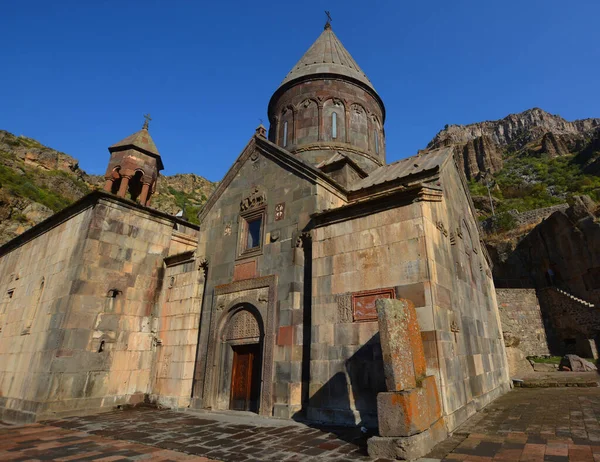 Kotayk Armenia Geghard Middelalderkloster Kotayk Provinsen Armenien Hugget Det Tilstødende - Stock-foto