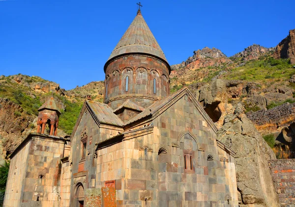 Kotayk Armenia Geghard Mosteiro Medieval Província Kotayk Armênia Esculpido Montanha — Fotografia de Stock