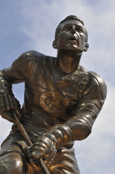 Montreal Canadá Febrero Estatua Guy Lafleur Frente Bell Center Febrero — Foto de Stock