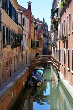 Venedik, İtalya 'daki kanal manzarası