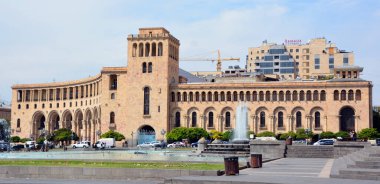 YEREVAN ARMENIA 09: 12 2019: Ermenistan Dışişleri Bakanlığı, Ermenistan Hükümeti 'nin dış politikasını detaylandıran ve uygulayan bir idari güç devleti.