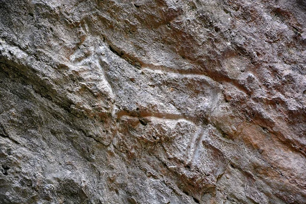 Skutečné Petroglyfy Národním Parku Gobustan Ázerbájdžán — Stock fotografie