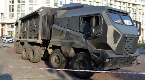 Tbilisi Georgia Veículos Todo Terreno Camião Exército Russo Com Desenvolvimento — Fotografia de Stock