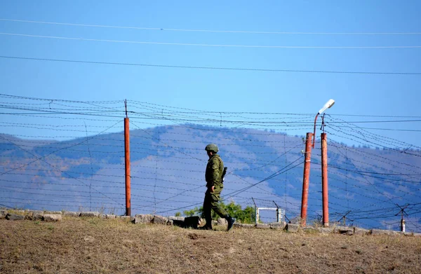 Armênia Gyumri Guarda Fronteiras Armênia Turca Guarda Fronteiras Trabalha Conjunto — Fotografia de Stock