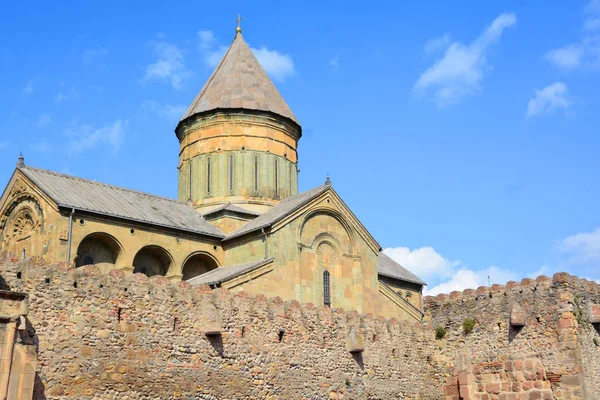 Exterior Antiga Capital Geórgia Mcxeta Sveticxoveli Castelo Catedral Dos Símbolos — Fotografia de Stock