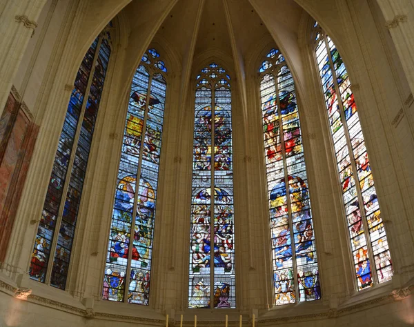 Vincennes Val Marne Francja Wrzesień 2014 Witraże Średniowiecznej Sainte Chapelle — Zdjęcie stockowe