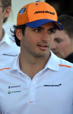 MONTREAL İbne Kanada 06 06 06 2019: Montreal Grand Prix açık kapı günü. Carlos Sainz Vazquez de Castro, Formula 1 'de yarışan İspanyol bir yarışçı..