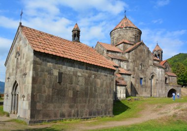 Alaverdi, Ermenistan - 11 Haziran 2018 Haghpat Manastırı, Alaetti, Lori, Ermenistan. Haghpat ve Sanahin Manastırı Dünya Mirası Bölgesi 'nin bir parçasıdır..
