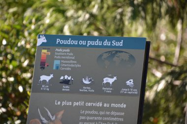 Hayvanat bahçesindeki hayvanlar hakkında bilgi panosu