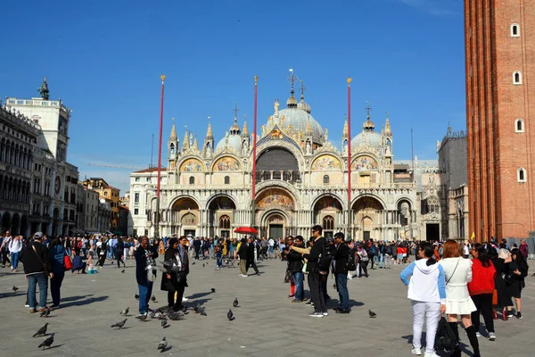 Venetië Juni 2017 Toeristen Bezoeken Het San Marcoplein Venetië Italië — Stockfoto
