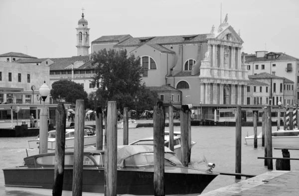 Venice Image Italique Noir Blanc Lagune Vénitienne — Photo