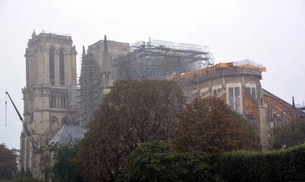 Blick Auf Die Kathedrale Notre Dame Paris Bei Sonnenuntergang Eine — Stockfoto