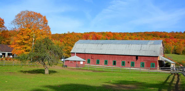 Maison Rurale Paysage Automne Dans Une Journée Ensoleillée — Photo