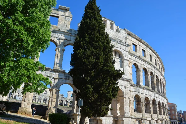 Pula Croatia 2019 Pula Arena Famoso Anfiteatro Romano Pula Ístria — Fotografia de Stock