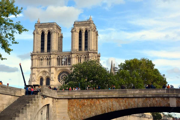 Notre Dame Paris Francusku Matka Boża Paryża Średniowieczna Katedra Katolicka — Zdjęcie stockowe