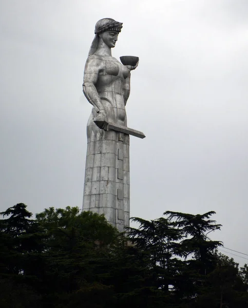 Georgia Tbilisi Estatua Kartlis Deda Fue Erigida Cima Colina Sololaki —  Fotos de Stock