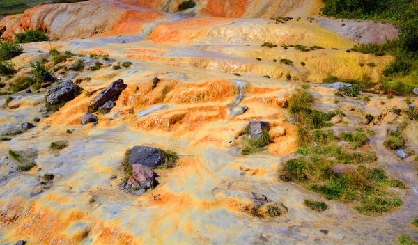 Mineral red water from the mineral springs in Gudauri in the Kazbegi District. Sources of mineral water with fossils Mtskheta Mtianeti Region, Georgia.