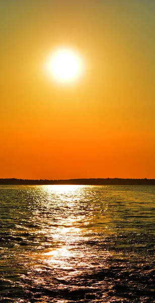 Pôr Sol Amarelo Com Céu Límpido Caribe — Fotografia de Stock