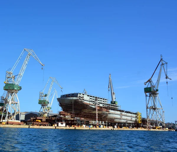 Navio Carga Porto Gdansk Polônia — Fotografia de Stock