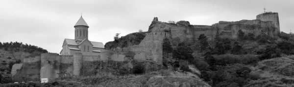 Georgia, Tbilisi. 08.24.2015. View on Old Tbilisi (Dzveli Tbilisi) and Narikala fortress on background.