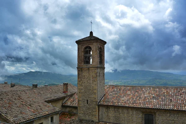 Látványos Hegyi Kilátás Monte Titano San Marino — Stock Fotó