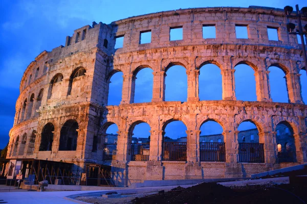 Pula Croazia Nov 2016 Antico Anfiteatro Romano Pula Croazia Patrimonio — Foto Stock