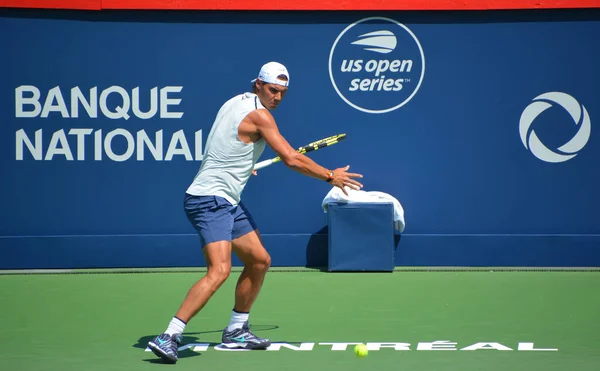 Montreal Raphael Sie Nadal Szkolenie Sąd Montrealu Rogers Cup Sierpnia — Zdjęcie stockowe