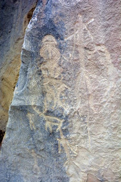 Petróglifos Reais Parque Nacional Gobustan Azerbaijão — Fotografia de Stock