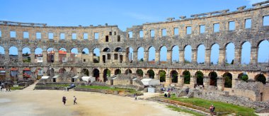 Roma, İtalya 'daki Colosseum manzarası