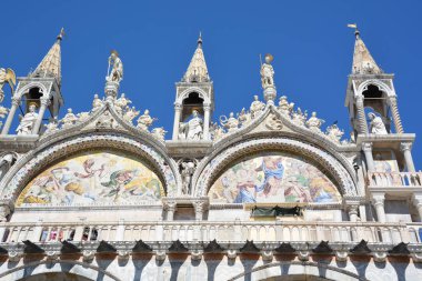 Venedik, İtalya. San Marco Katedrali 'nin mimari detayları.