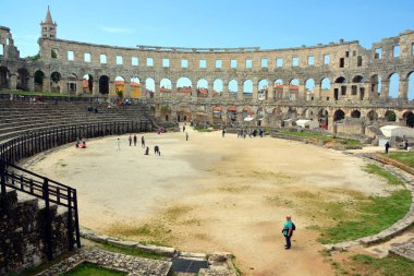 Roma, İtalya 'daki ünlü Piazza San Pietro manzarası