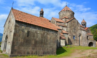 Alaverdi, Ermenistan - 11 Haziran 2018 Haghpat Manastırı, Alaetti, Lori, Ermenistan. Haghpat ve Sanahin Manastırı Dünya Mirası Bölgesi 'nin bir parçasıdır..