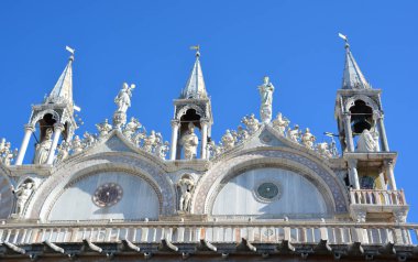 Venedik, İtalya 'daki ünlü St. Mark katedralinin manzarası