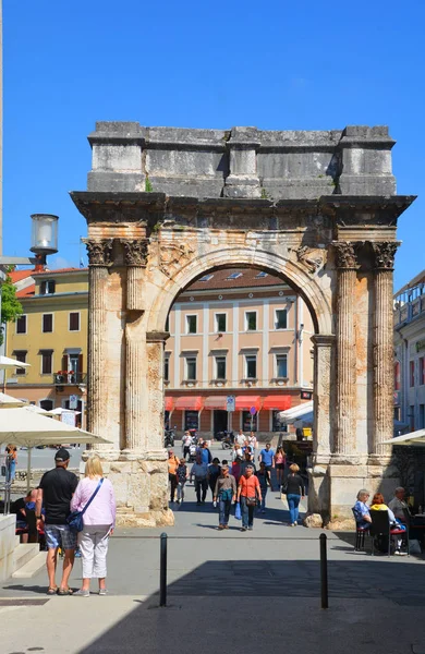 Pula Croatia April 2016 Gouden Poort Werd Opgericht Tussen Chr — Stockfoto