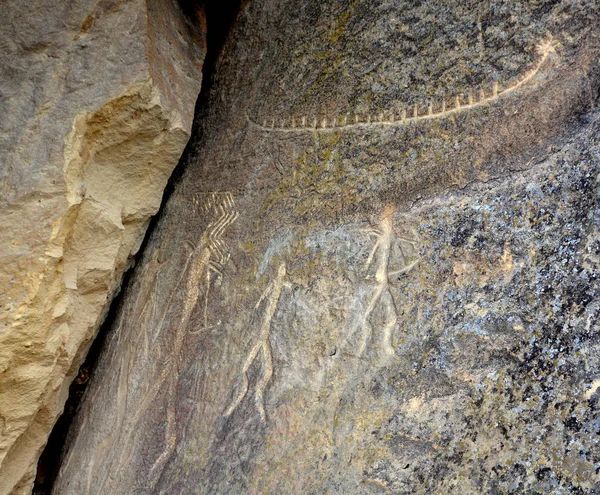 Real Petroglyphs Gobustan National Park Azerbaijan — Stock Photo, Image