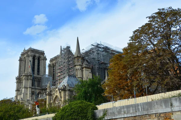 巴黎圣母院 Cathedral Notre Dame Paris 是一座最有名的哥特式罗马天主教大教堂 1163 1345 位于西特岛东部 — 图库照片