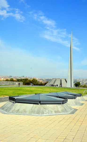 Yerevan Armenia Spire Tsitsernakaberd Armenian Genocide Memorial Complex Armenia Official — Fotografia de Stock