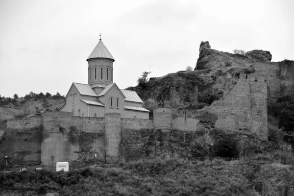 Tbilisi Georgia Les Murs Forteresse Narikala Sont Une Ancienne Forteresse — Photo